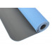 Коврик для фитнеса и йоги Larsen TPE 4мм, двухцветный Синий-Серый