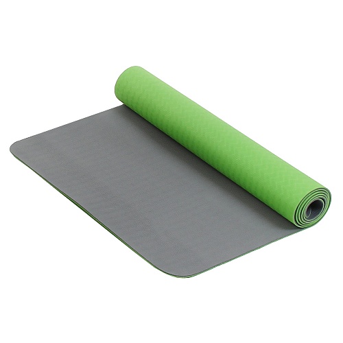 Коврик для фитнеса и йоги Larsen TPE двухцветный Зеленый-Серый