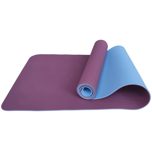 Мат для йоги TPE 6мм Фиолетовый-Голубой