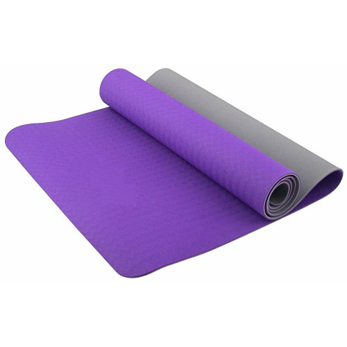 Мат для йоги TPE 6мм Фиолетово-Серый