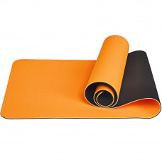 Мат для йоги двухцветный TPE, 6мм, Оранжевый-Черный