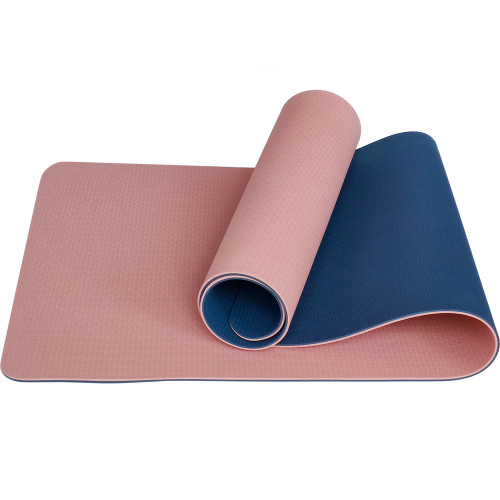 Мат для йоги TPE 6мм Розовый-Синий