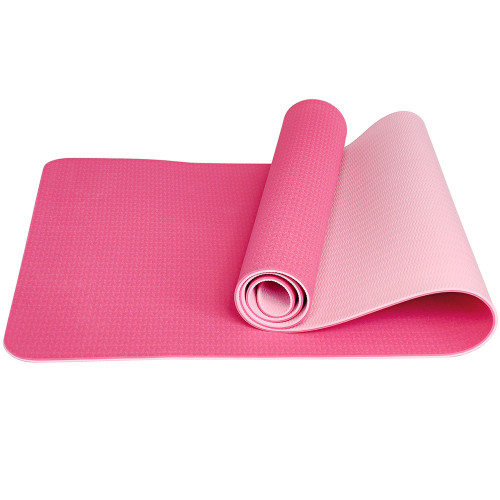 Мат для йоги TPE 6мм Розовый-Светло-Розовый