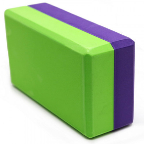 Йога блок 2-х цветный - Фиолетовый-Зеленый